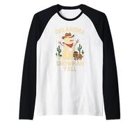 Oklahoma Chemise Bonhomme de Neige Chapeau de Cowboy Bison drôle Noël Manche Raglan