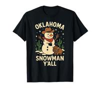Oklahoma Chemise Bonhomme de Neige Chapeau de Cowboy Bison drôle Noël T-Shirt