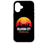 Oklahoma City State USA Vintage Sunset Retro Skyline Coque pour iPhone 16