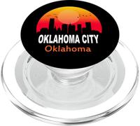 Oklahoma City State USA Vintage Sunset Retro Skyline PopSockets PopGrip pour MagSafe