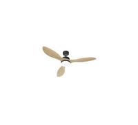 Far Elek Ventilateur de plafond OKLAHOMA Noir & Bois Ø137 cm 100W avec éclairage LED