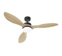 Far Elek Ventilateur de plafond OKLAHOMA Noir & Bois Ø137 cm 100W avec éclairage LED