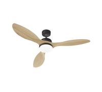 Oklahoma Noir & Bois - Ventilateur De Plafond ø137cm 100w + éclairage Led Farelek