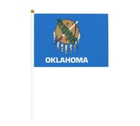 Oklahoma State Flag Lot de 10 drapeaux à main 14 x 20,8 cm Convient pour les fêtes, les célébrations et toutes sortes d'événements.
