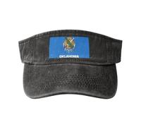 Oklahoma State Flag Print Outdoor Activities Washed Baseball Cap Vintage Classic Fashion Hat for Sports, Noir/blanc, taille unique