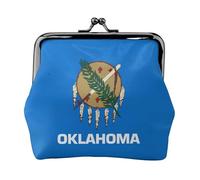 Oklahoma State Flag Printed Microfiber PU Leather Wallet Kiss Lock Mini Pouch for Lipstick Key Change Organization