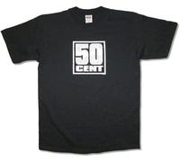 OKLUGGVH 50 Cent Square Logo Mens Black T Shirt New Manches Courtes(X-Large)