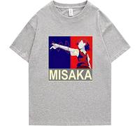 OKLUGGVH A Certain Scientific Railgun T-ShirtMisaka Mikoto Cosplay Costumes Men's and Women's Printed Loose Casual Short Sleeve Tops Manches Courtes(Medium)