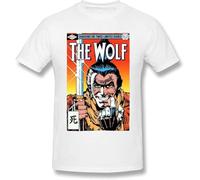 OKLUGGVH Amazing The Wolf Men's Short-Sleeved Standard T-Shirt White Manches Courtes(Medium)
