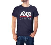 OKLUGGVH Axe Capital Inspired by Billions Printed T-Shirt Navy Blue Manches Courtes(X-Large)