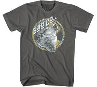 OKLUGGVH Bad Company Run with Pack Men's T Shirt Howwolf Concert Tour Hard Dark Grey Black Manches Courtes(X-Large)