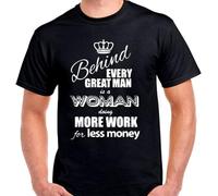 OKLUGGVH Behind Man Great Woman Hard Work Equality Realationship Male Female T Shirt Manches Courtes(3X-Large)