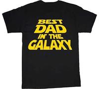 OKLUGGVH Big and Tall t-Shirt for Men Funny Idea Best Dad in The Galaxy Black Manches Courtes(3X-Large)