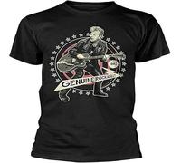 OKLUGGVH Brian Setzer Genuine Rockabilly T Shirt Black Manches Courtes(3X-Large)