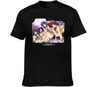 OKLUGGVH Clannad After Story Men's Novelty Round Neck Cotton Short Sleeve T-Shirt Manches Courtes(Large)