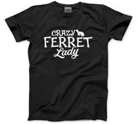 OKLUGGVH Crazy Ferret Lady -Ferret Lover Pet Owner Gift Mens Unisex Mens Women T Shirt 100% Cotton Manches Courtes(X-Large)