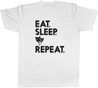 OKLUGGVH Eat Sleep Drama Repeat Mens Unisex Mens Women T Shirt 100% Cotton Tee31878 Manches Courtes(Medium)