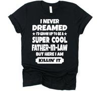 OKLUGGVH Father-in-Law Mens Women T Shirt 100% Cotton Gift for Father-in-Law Present Idea Funny Gift Manches Courtes(3X-Large)