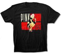 OKLUGGVH HAOSHI Pink P!NK Album Bars Truth About Love Tour 2013 Black T Shirt Black Black Manches Courtes(XX-Large)