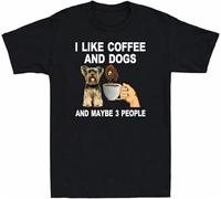 OKLUGGVH Incarnate Men's I Like Coffee and Dogs and Maybe 3 People Funny Gift Men's Short Sleeve t-Shirt Manches Courtes(Medium)