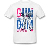 OKLUGGVH Men's Gun-Dam Short Sleeve T-Shirt White Manches Courtes(3X-Large)