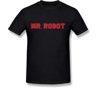 OKLUGGVH Men's Mr. Robot Logo T-Shirt Manches Courtes(Small)