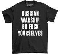 OKLUGGVH Russian Warship Go FK Yourselves Yellow Mens Women T Shirt 100% Cotton Support Ukraine Protest Men's Yellow Mens Women Manches Courtes(X-Large)