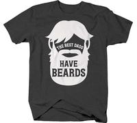 OKLUGGVH The Best Dads Have Beards Manly Hairy Silhouette Funny Father T Shirt for Men Manches Courtes(Large)