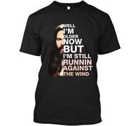 OKLUGGVH uyakuya Bob Seger Well I'm Older Now But I'm Still Runnin Against The Wind T-Shirt Black Manches Courtes(3X-Large)