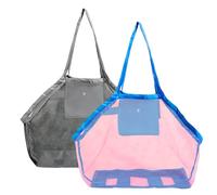 OKMIJN 2 Pièces Grand Sac de Plage en Maille avec Sac de Rangement | Grand Sac de Jouets Plage en Maill, SSac Plage Jouet, Rangement de Jouets de Plagee, SSac Jouet Plagez, Sac Filet Plagee
