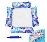 OKMIJN Bouee Piscine, Fauteuil Gonflable Piscine, Matelas Gonflable Piscine, avec 1 Pompe à Air, Bouée de Bassin pour Adulte, Chaise Flottante pour Fêtes, Été, Plage, Lac, Aquatique