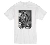 OKMN76huc Perry Mason Raymond Burr Attorney Lawyer Retro TV Crime COURTROOM White T-Shirt White M