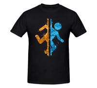 OKMN76huc Portal Splatter T-Shirt Mens Cute Cotton Tshirt Black 3XL