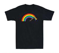 OKMN76huc Rainbow Axe Shirt Funny Novelty Men's Cotton T-Shirt Black 3XL