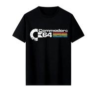 OKMN76huc Retro Commodore 64 Tops T Shirt Camisas C64 Amiga Computer Tshirts Black S