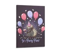 OKMNJU Poster décoratif sur toile « Its Party Pine Porc-épic » - Poster mural moderne pour chambre à coucher - 30 x 45 cm