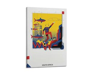 OKNGB Gansbaai Poster décoratif sur toile représentant un requin du Cap et une image d'art moderne pour chambre à coucher (30 x 45 cm)