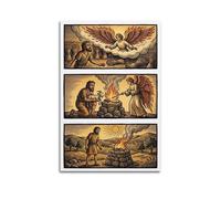 OKNGB Poster de la Bible Ange Gédéon Champ de blé Divine Appel Divin Histoire de foi Peinture décorative sur toile 60 x 90 cm