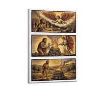 OKNGB Poster de la Bible Ange Gédéon Champ de blé Divine Appel Divin Histoire de foi Peinture décorative sur toile 60 x 90 cm