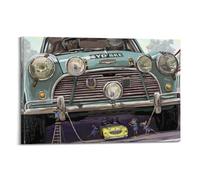 OKNGB Poster décoratif sur toile Austin Mini Cooper - Motif de voitures de sport - Décoration murale moderne pour chambre à coucher - 60 x 90 cm