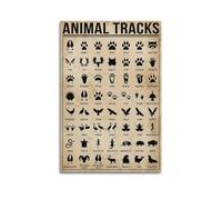 OKNGB Poster décoratif sur toile avec empreintes de pas d'animaux pour enfants, impression d'art moderne pour chambre à coucher (40 x 60 cm)
