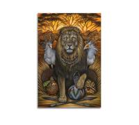OKNGB Poster décoratif sur toile représentant le roi de la savane et du lion africain, affiche et image d'art moderne pour chambre à coucher (30 x 45 cm)