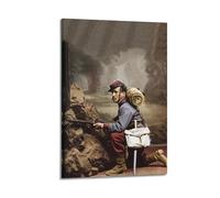 OKNGB Poster décoratif sur toile représentant un fusilier, style militaire français du XIXe siècle, affiche et image murale moderne pour chambre à coucher (60 x 90 cm)