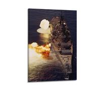 OKNGB Poster décoratif sur toile US Navy BB-61 Battleship - Impression sur toile moderne pour chambre à coucher (50 x 75 cm)