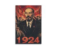 OKNGB Poster décoratif sur toile vintage des années 1924 - Vladimir Lénine - Décoration murale moderne pour chambre à coucher - 50 x 75 cm