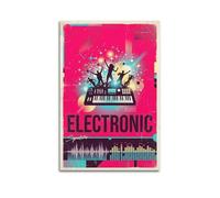 OKNGB Poster décoratif sur toile vintage moderne Disco Dance Electronic Party 60 x 90 cm