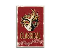 OKNGB Poster d'opéra vintage avec notes de musique et partitions de musique, décoration murale moderne pour chambre à coucher (60 x 90 cm)