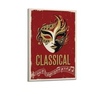 OKNGB Poster d'opéra vintage avec notes de musique et partitions de musique - Impression sur toile - Décoration murale moderne pour chambre à coucher - 50 x 75 cm