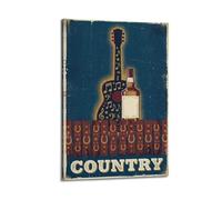 OKNGB Poster mural décoratif sur toile rétro Whiskey Tennessee Country Music - Décoration murale moderne pour chambre à coucher - 60 x 90 cm