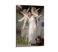 OKNGB Poster vintage ange Deux petits anges et la femme Décoration sur toile 50 x 75 cm